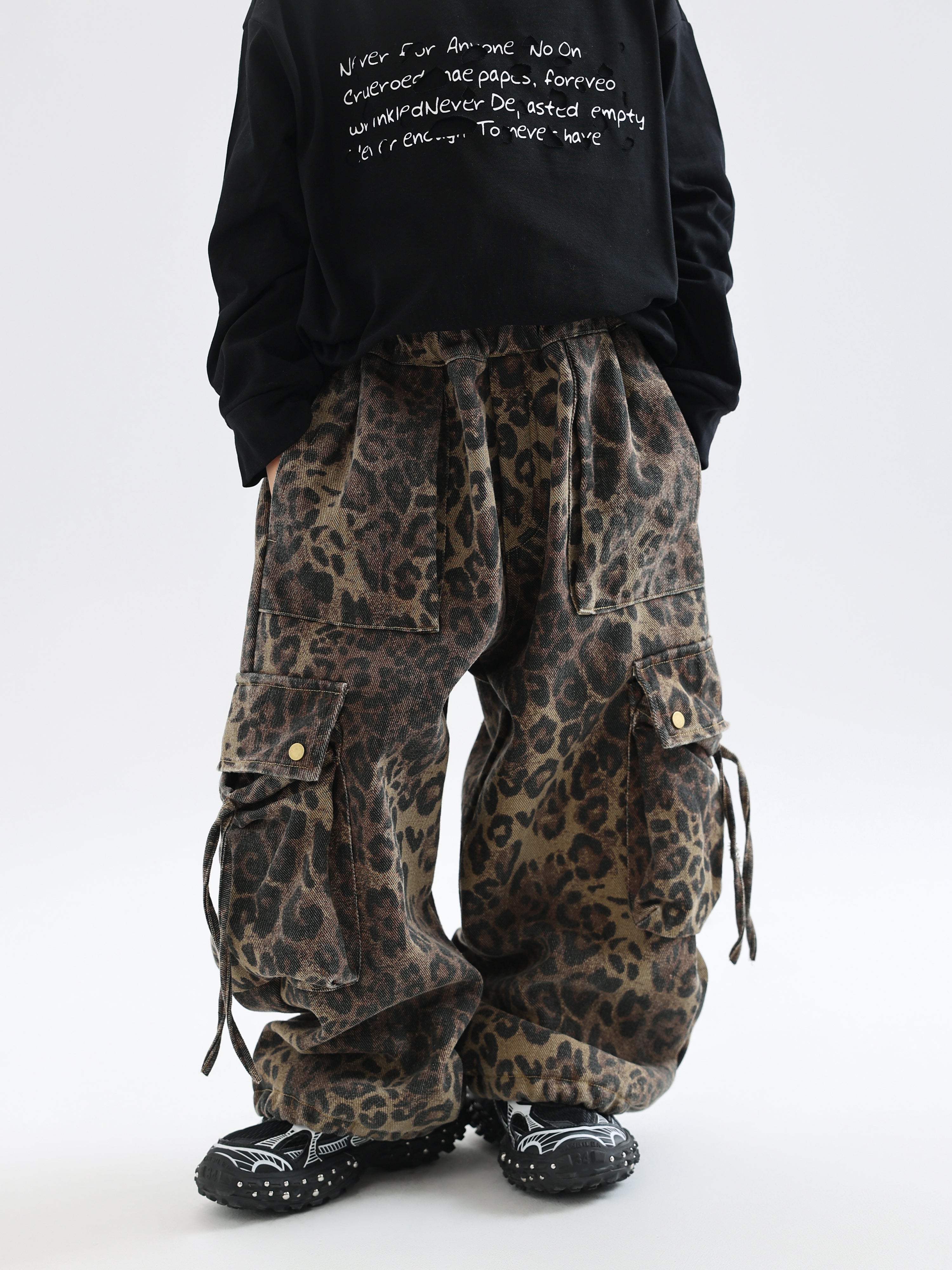 Leopard Print Fleece-Lined Pants - TANGC P6954