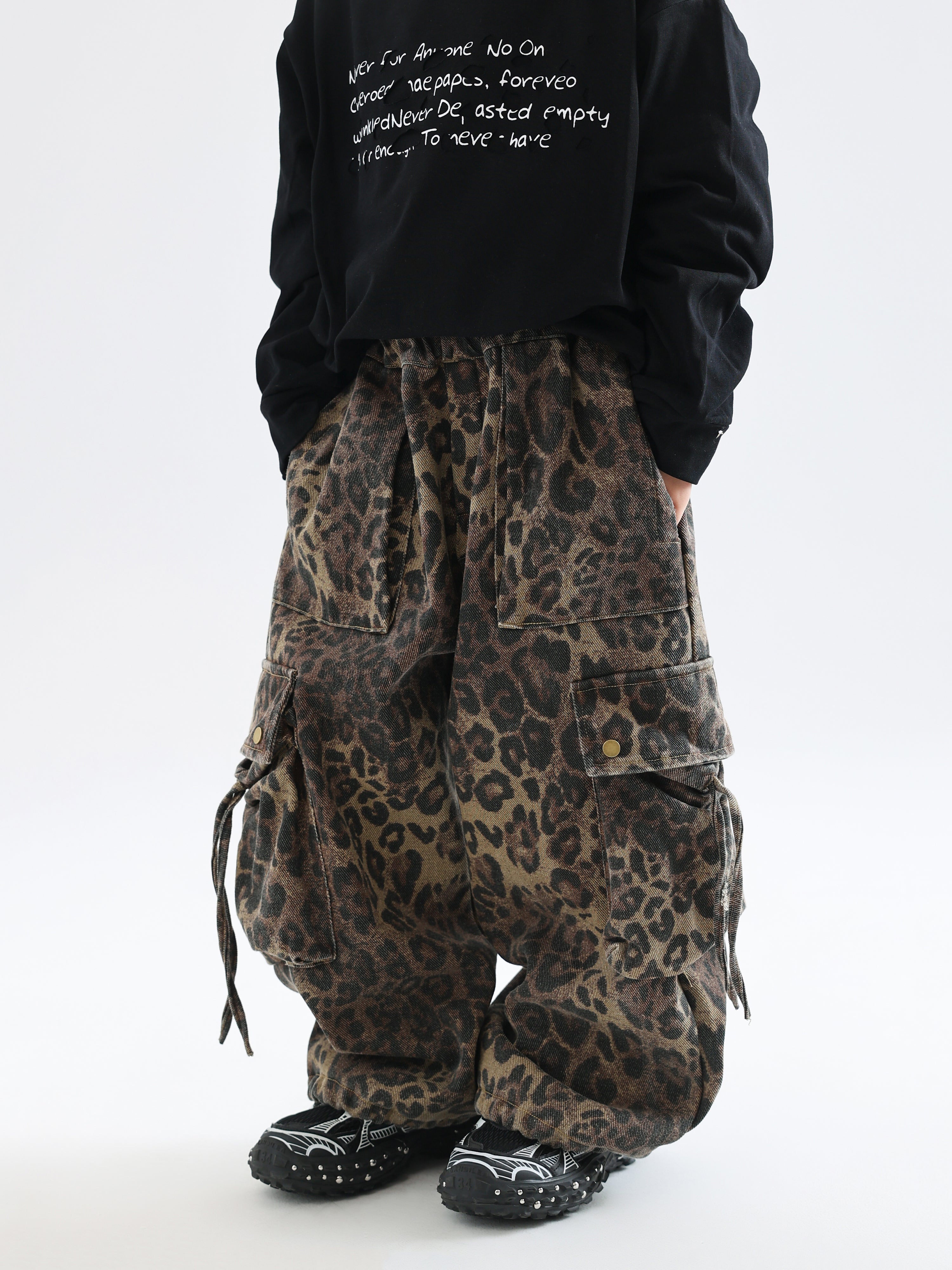 Leopard Print Fleece-Lined Pants - TANGC P6954