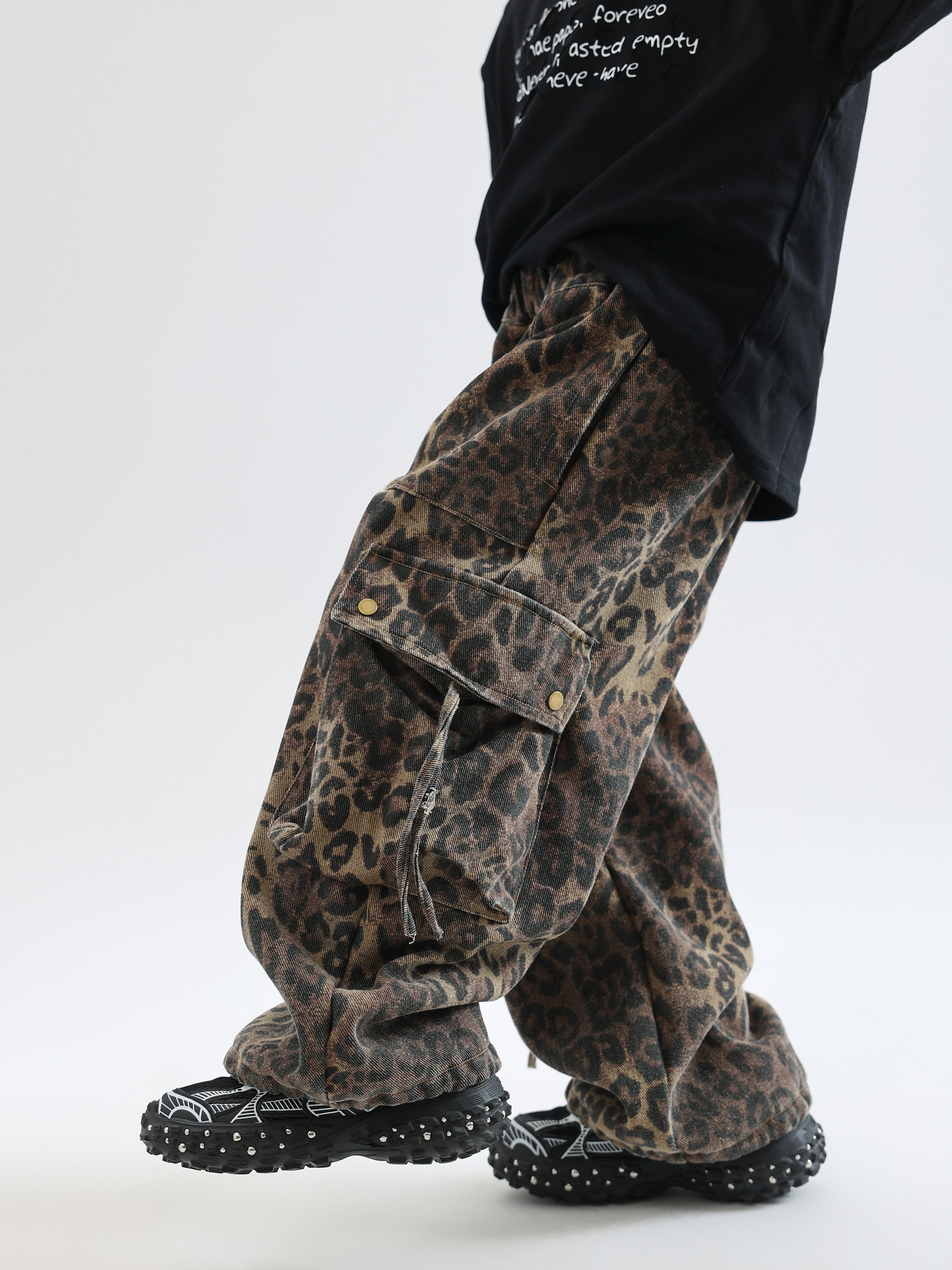 Leopard Print Fleece-Lined Pants - TANGC P6954