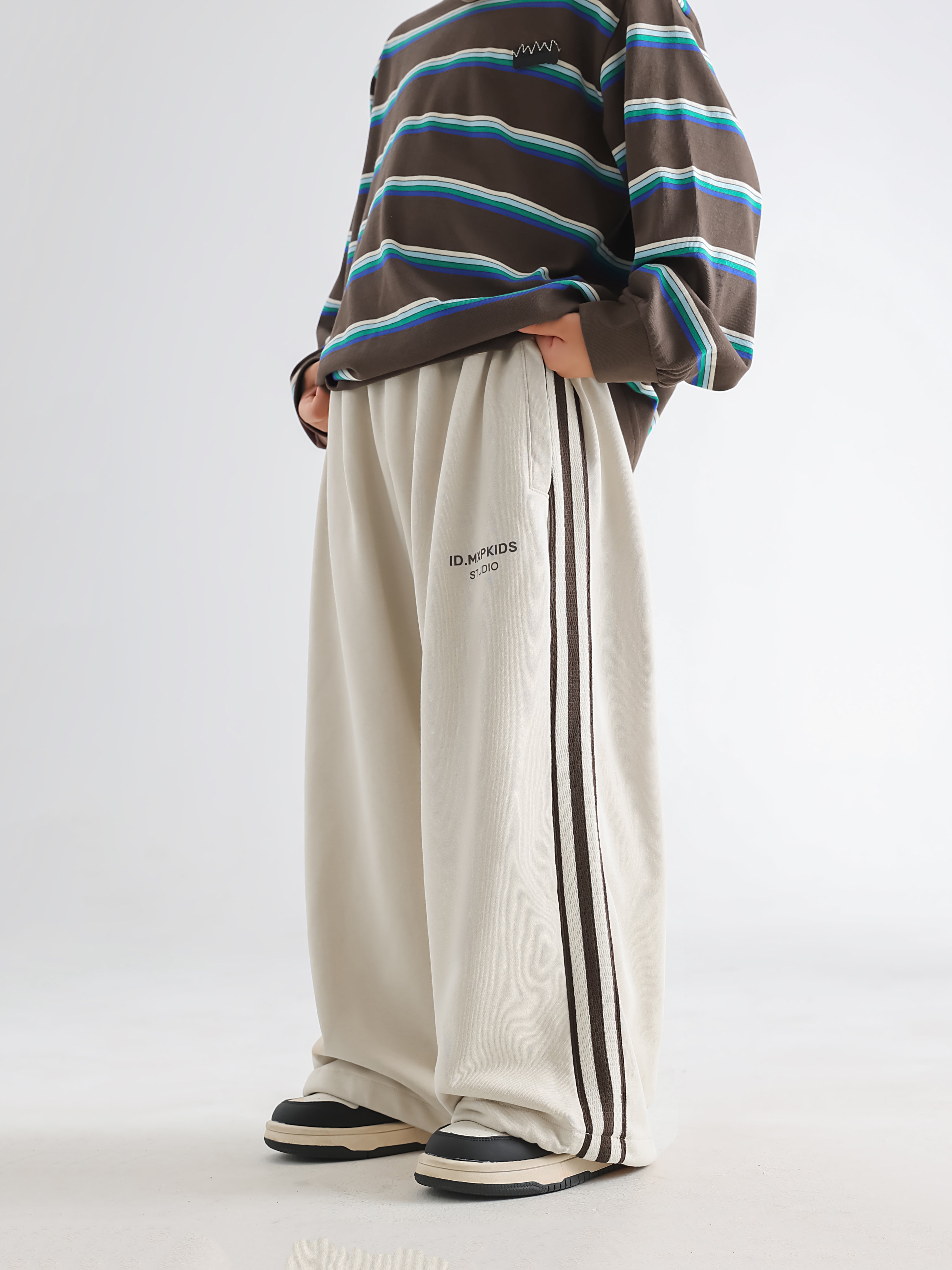 Trendy Boys' Knit Pants - Strap Print Design - TANGC P5005