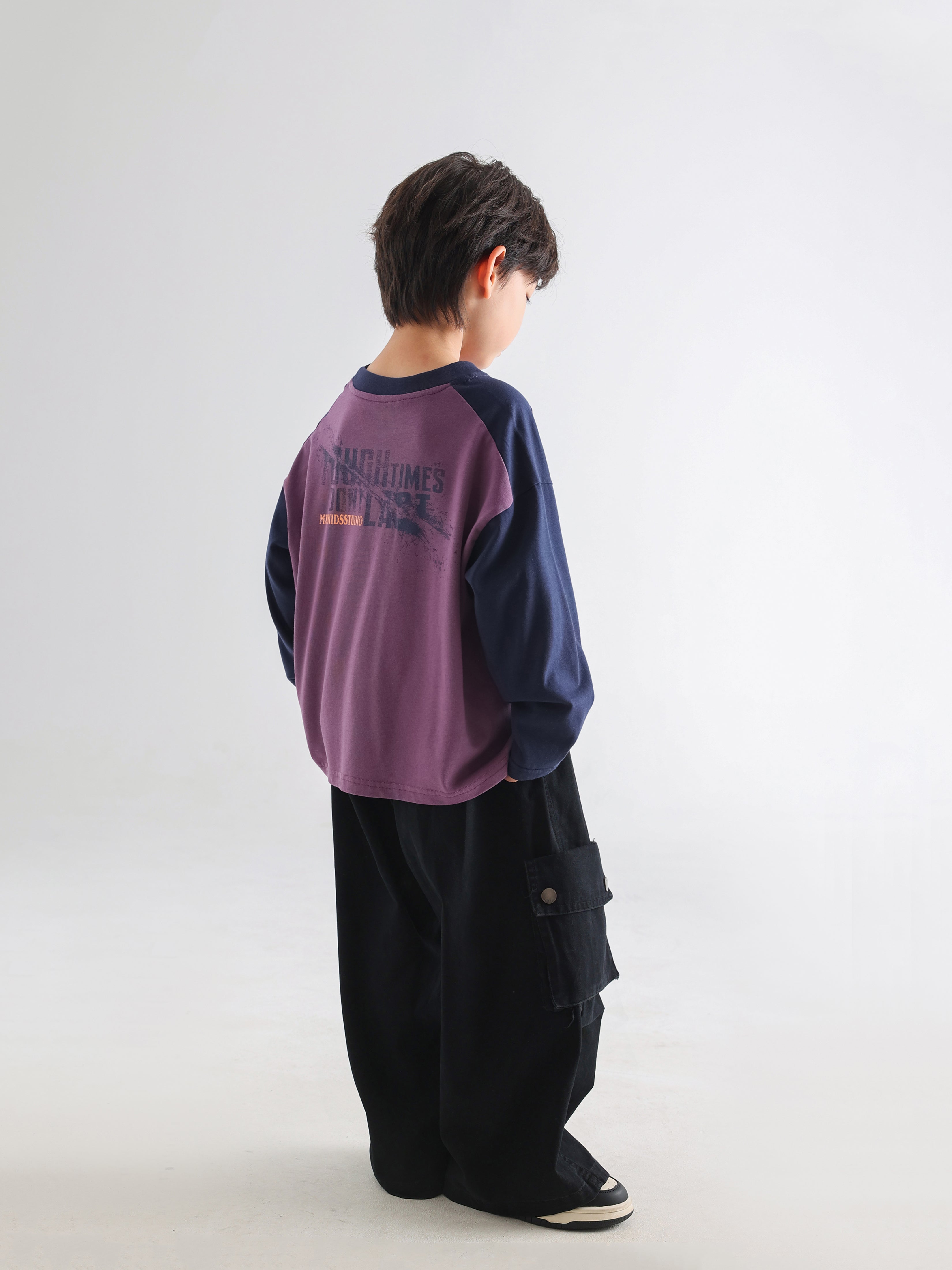 Fashionable Color-Block Long-Sleeve Tee - TANGC T5009