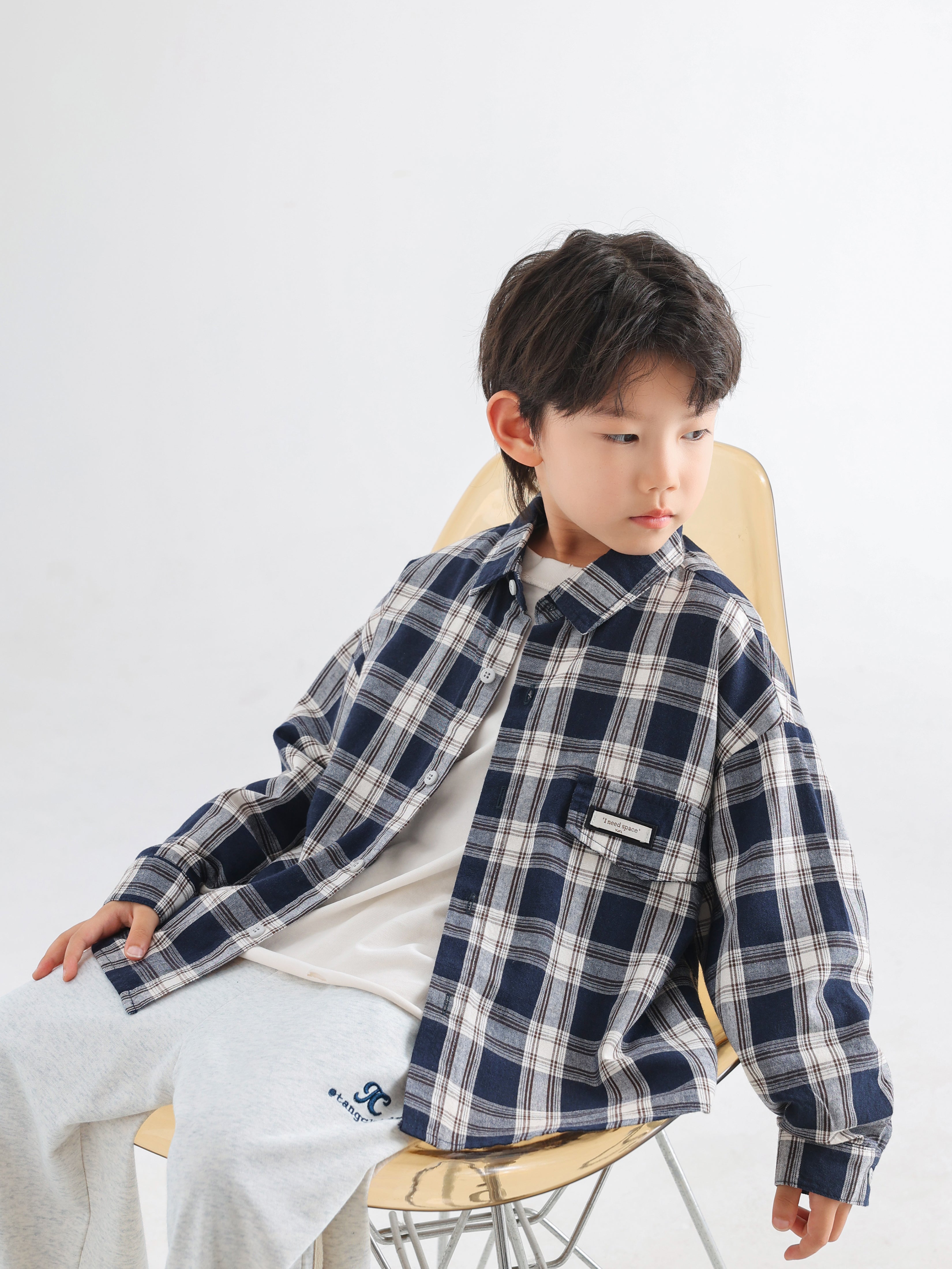 Blue Plaid Shirt - TANGC S5017