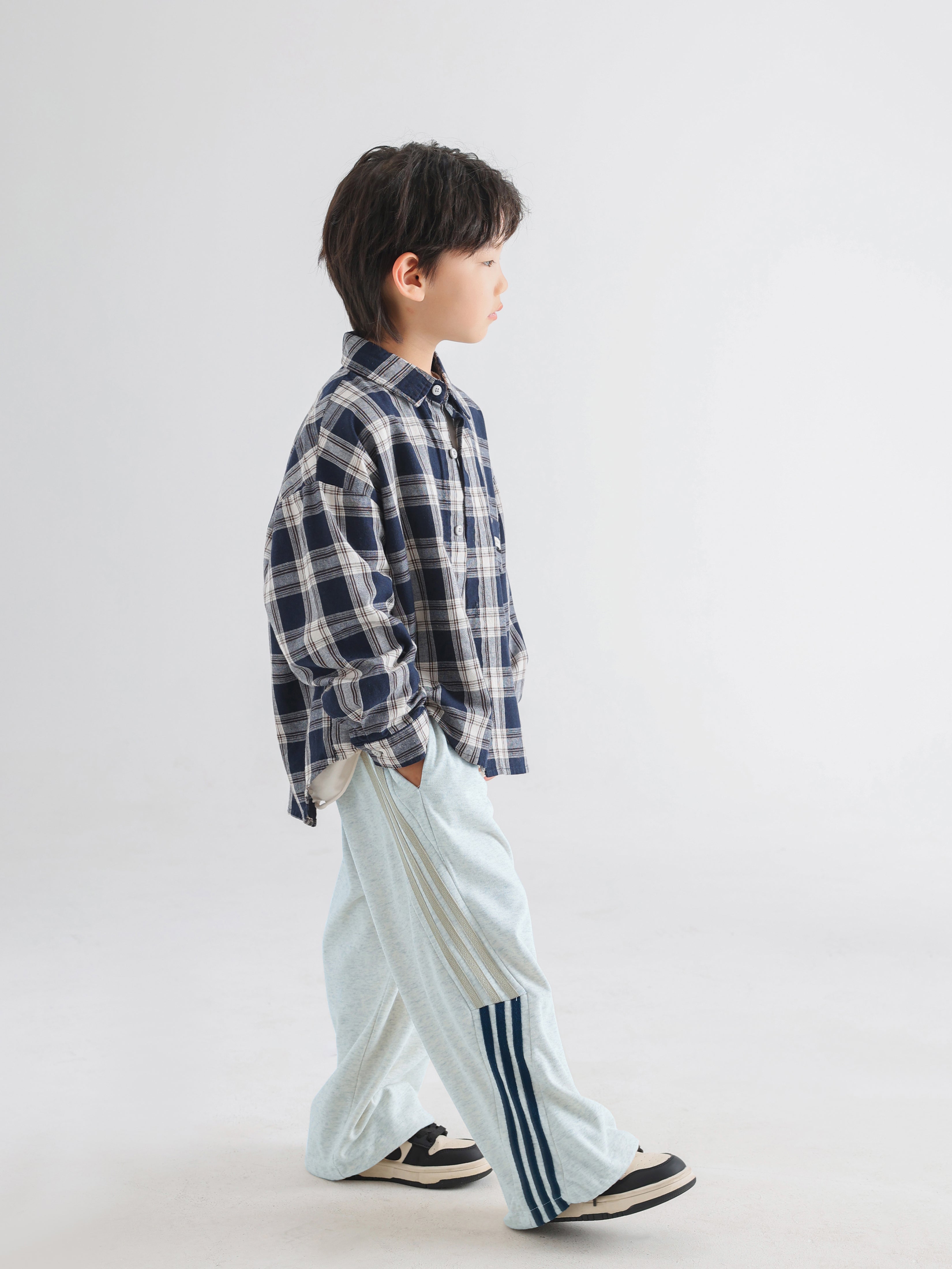 Blue Plaid Shirt - TANGC S5017