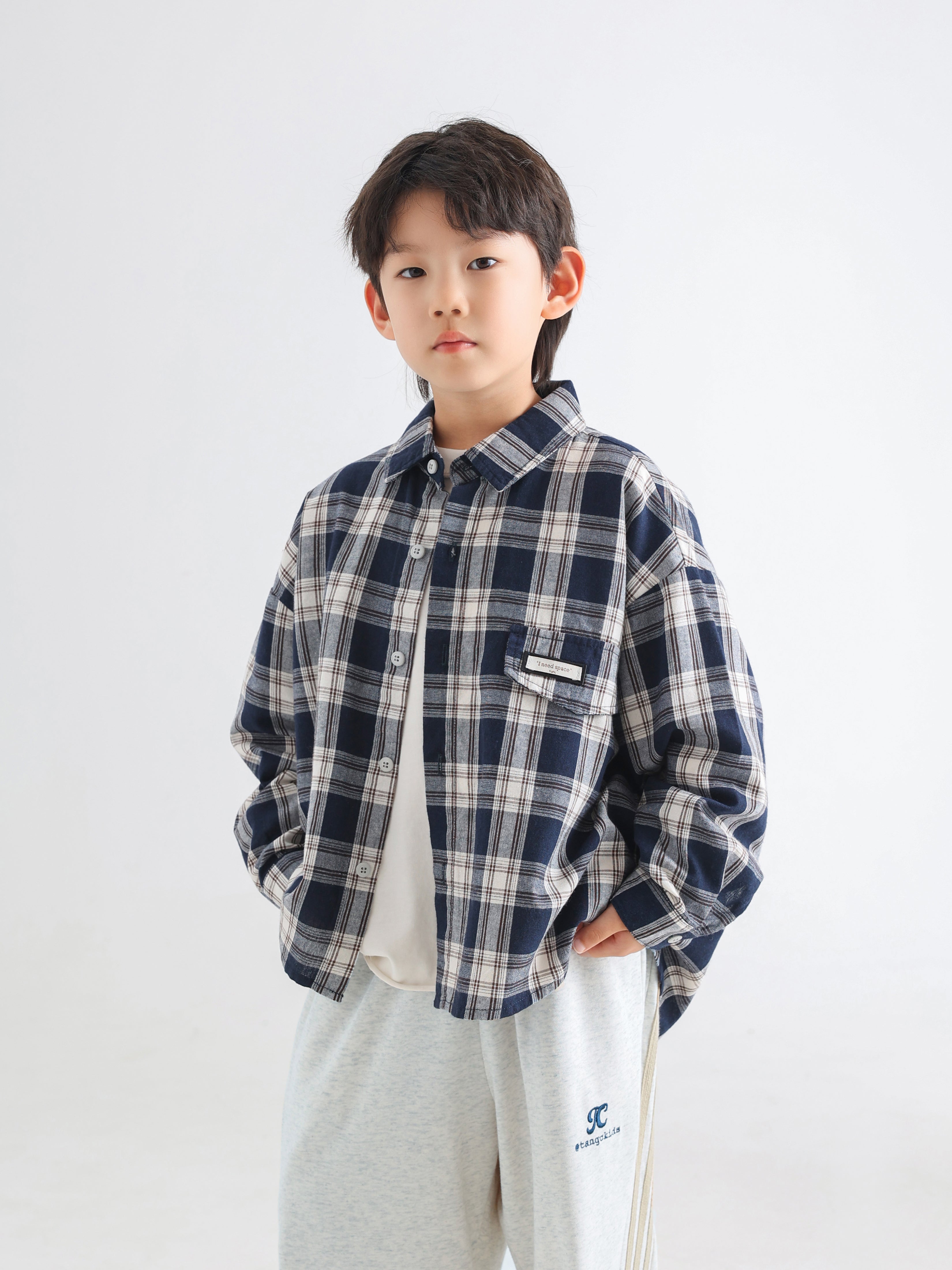 Blue Plaid Shirt - TANGC S5017