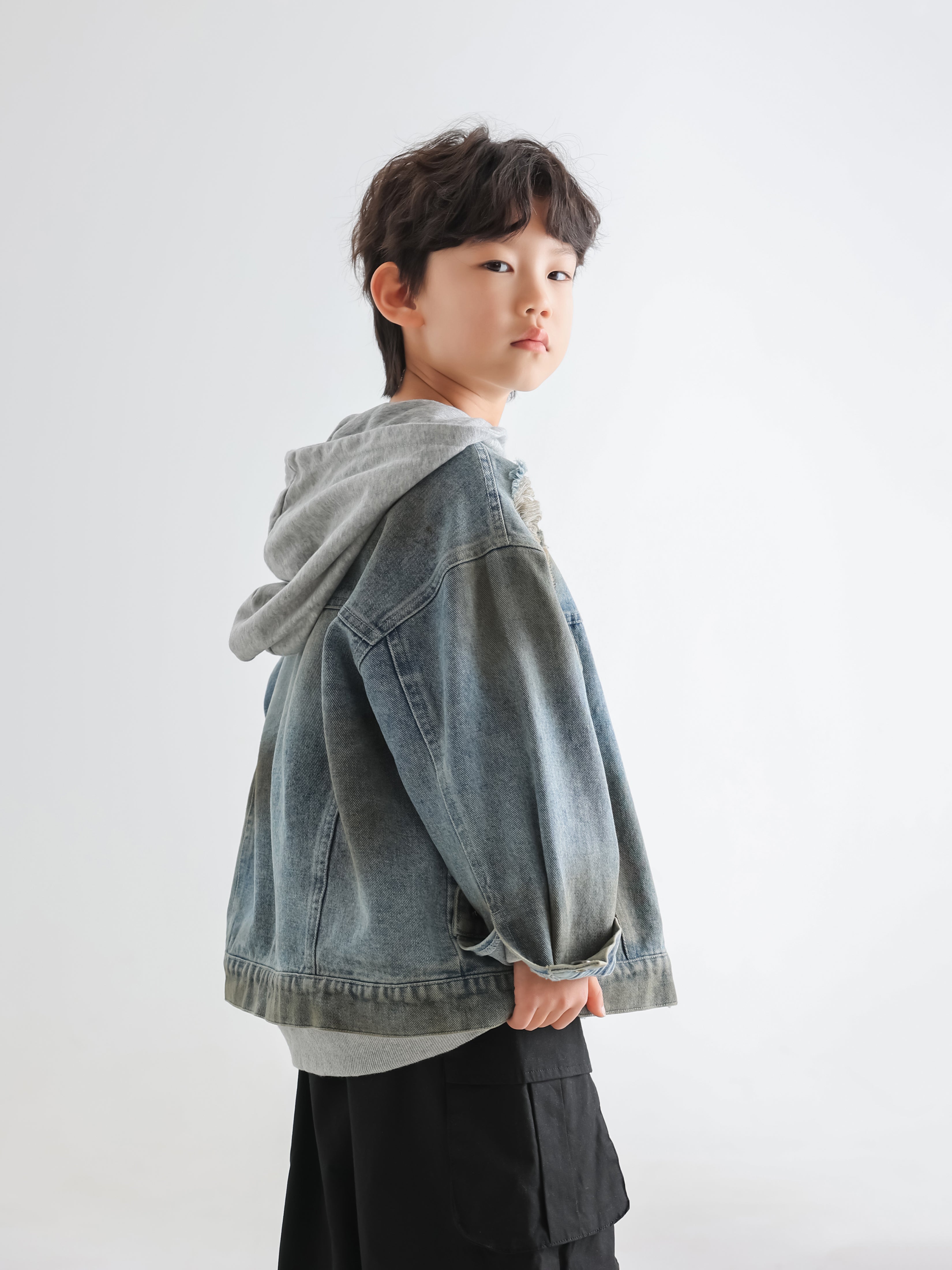 Collarless Denim Jacket - TANGC J5035