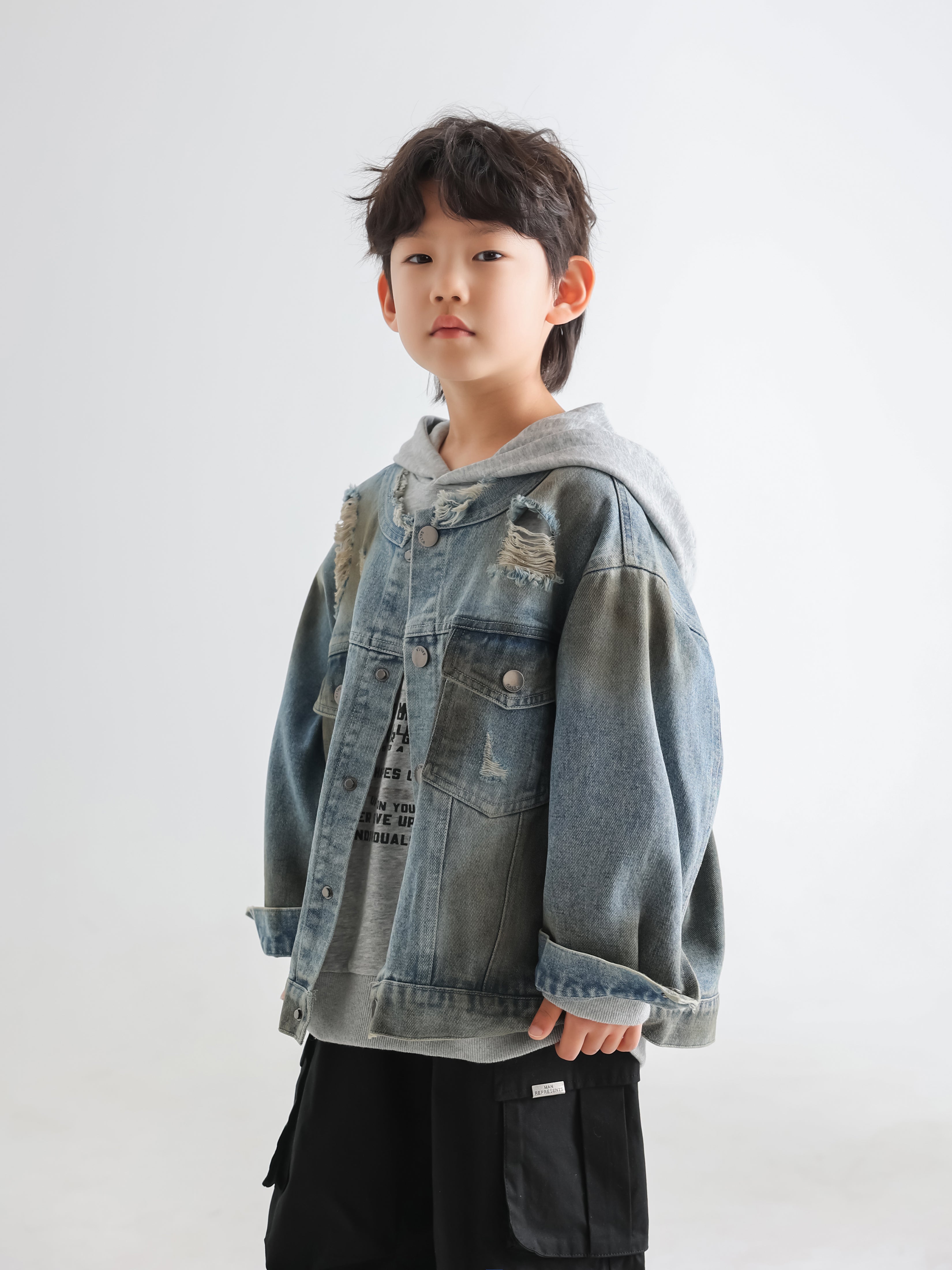 Collarless Denim Jacket - TANGC J5035