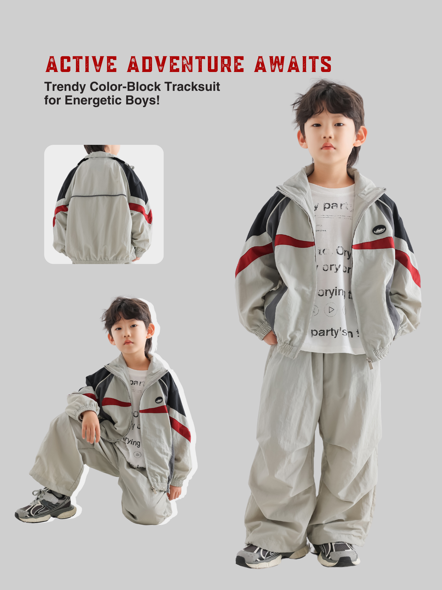 Fashionable Color-Block Tracksuit - TANGC E5042