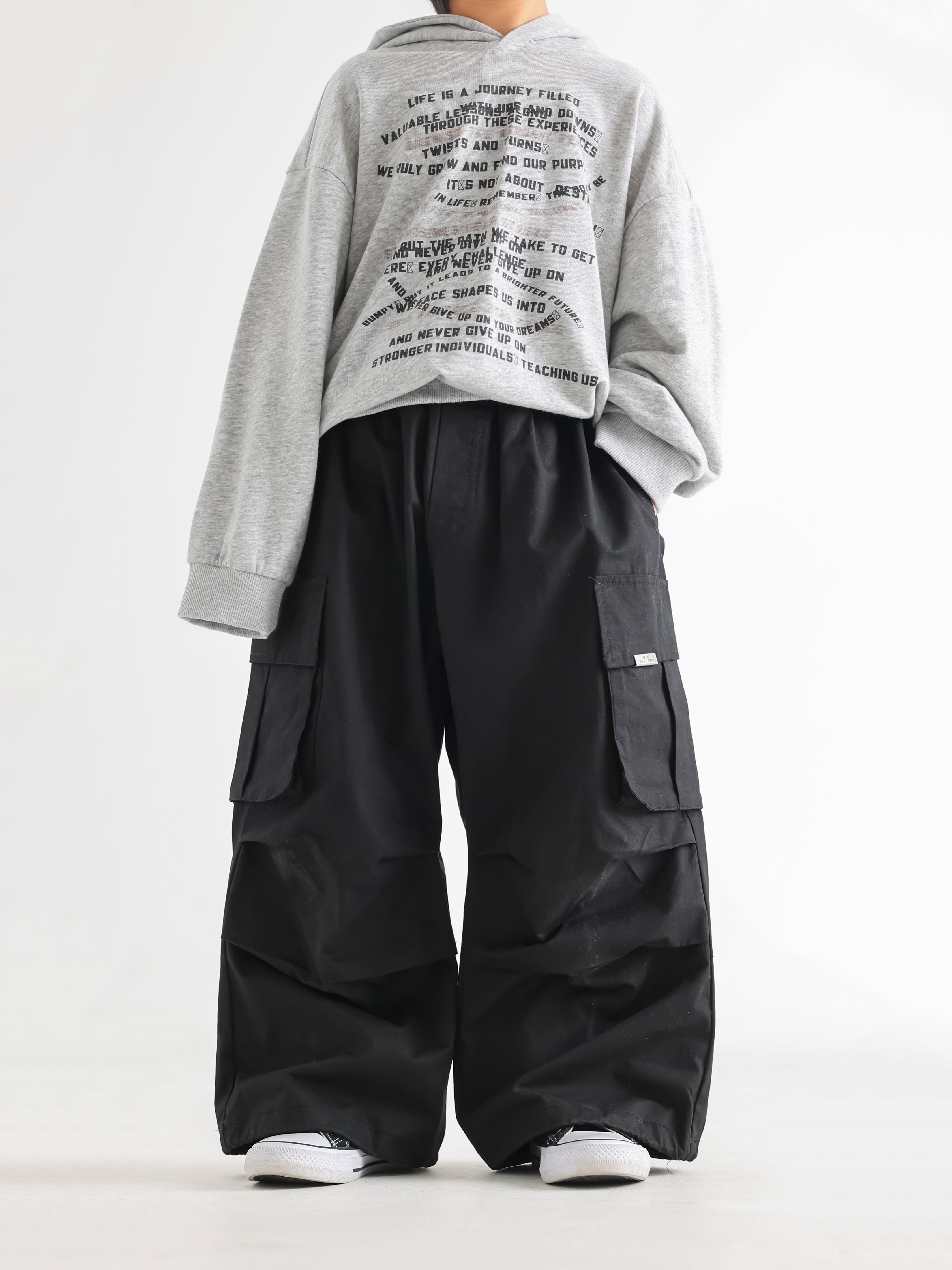 Cool Boy's Spring Black Cargo Pants - TANGC P5051