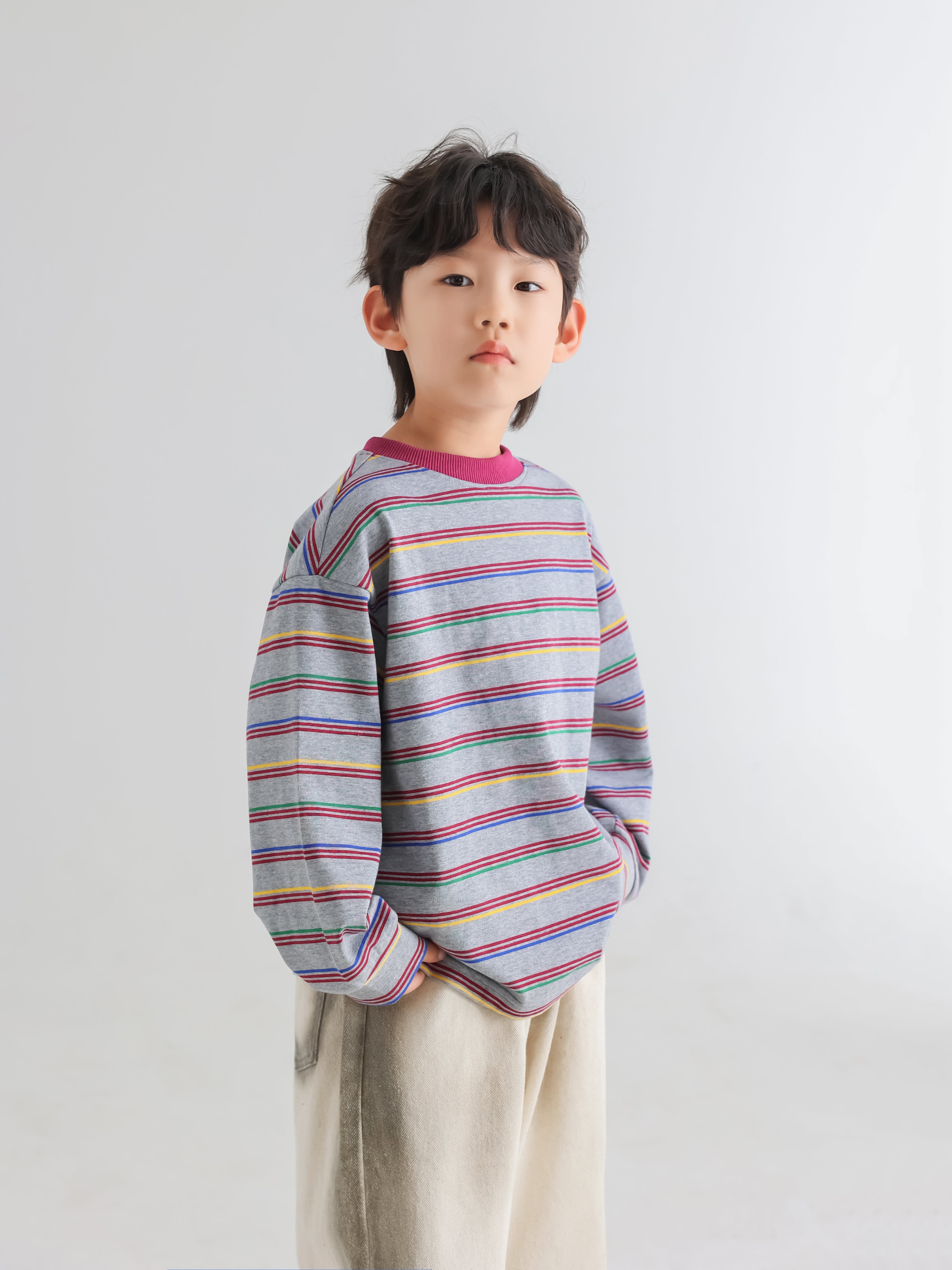 Fashion Boys' Color Stripe Sweatshirt - TANGC T5059