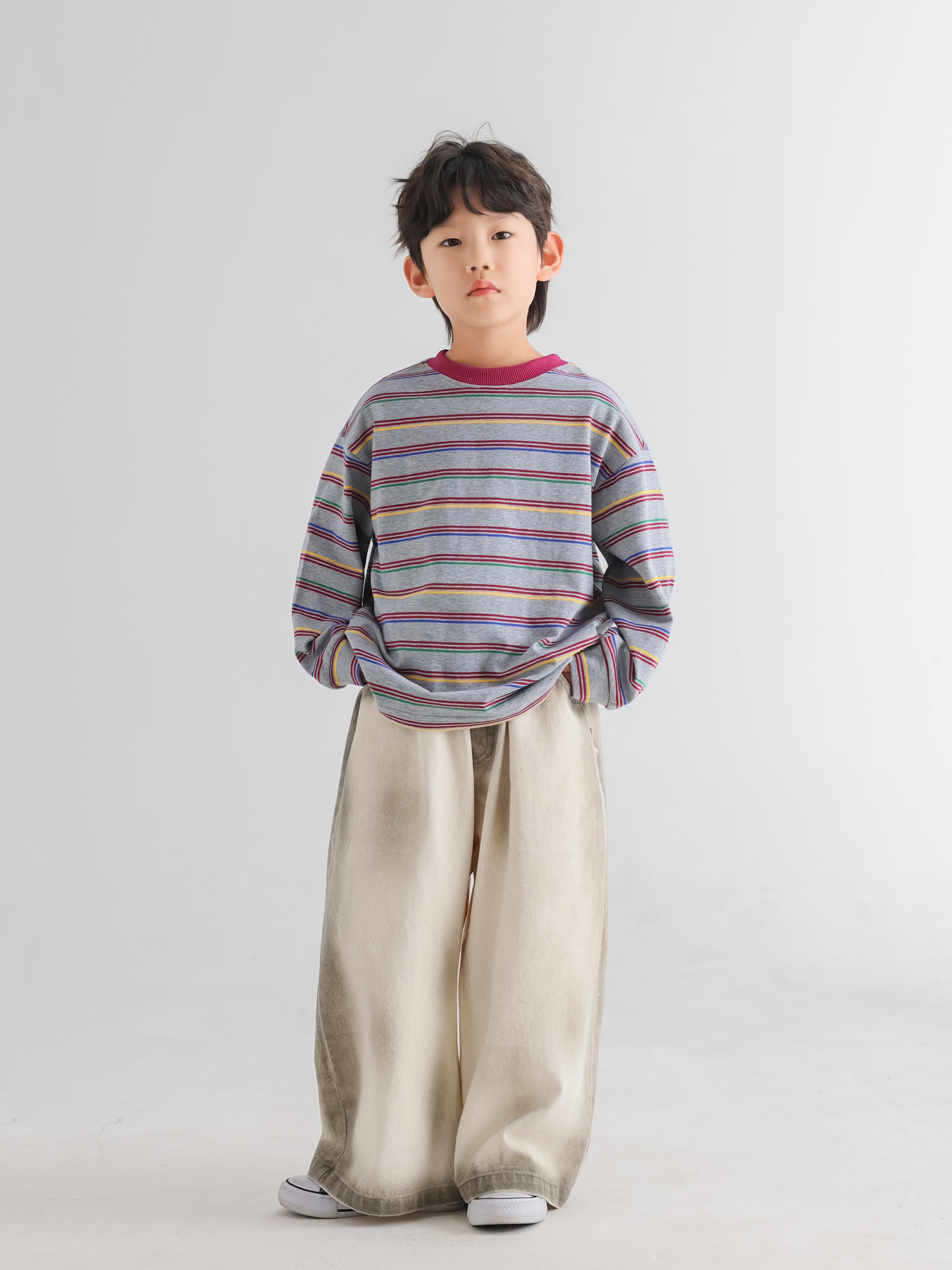 Fashion Boys' Color Stripe Sweatshirt - TANGC T5059