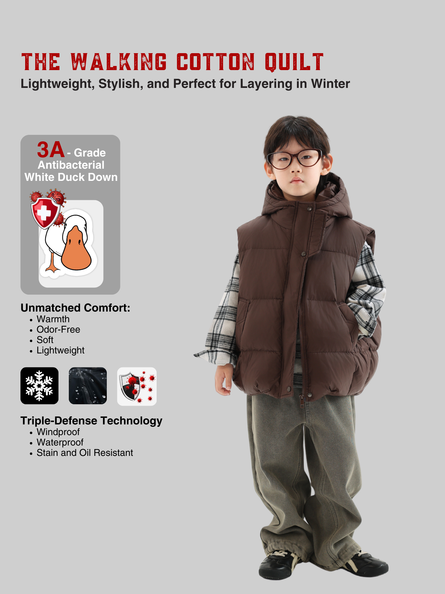 Down Vest with Hood - TANGC J6842