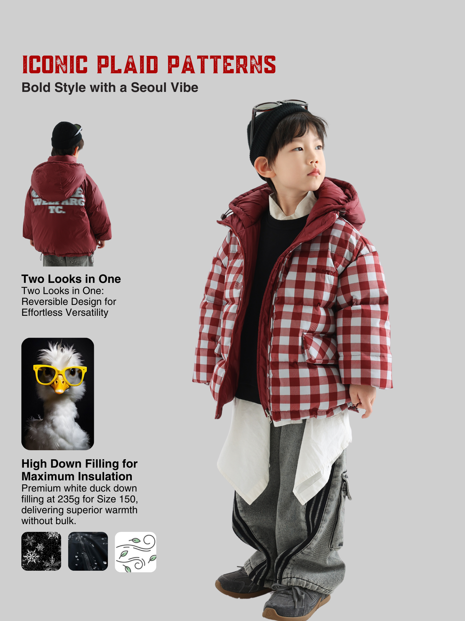 Seoul Winter Check Down Jacket - TANGC J6844